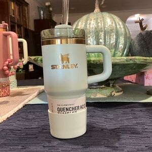 Stanley Comfort & Joy Collection Holiday Quencher 30oz Tumbler Gilded Celadon
